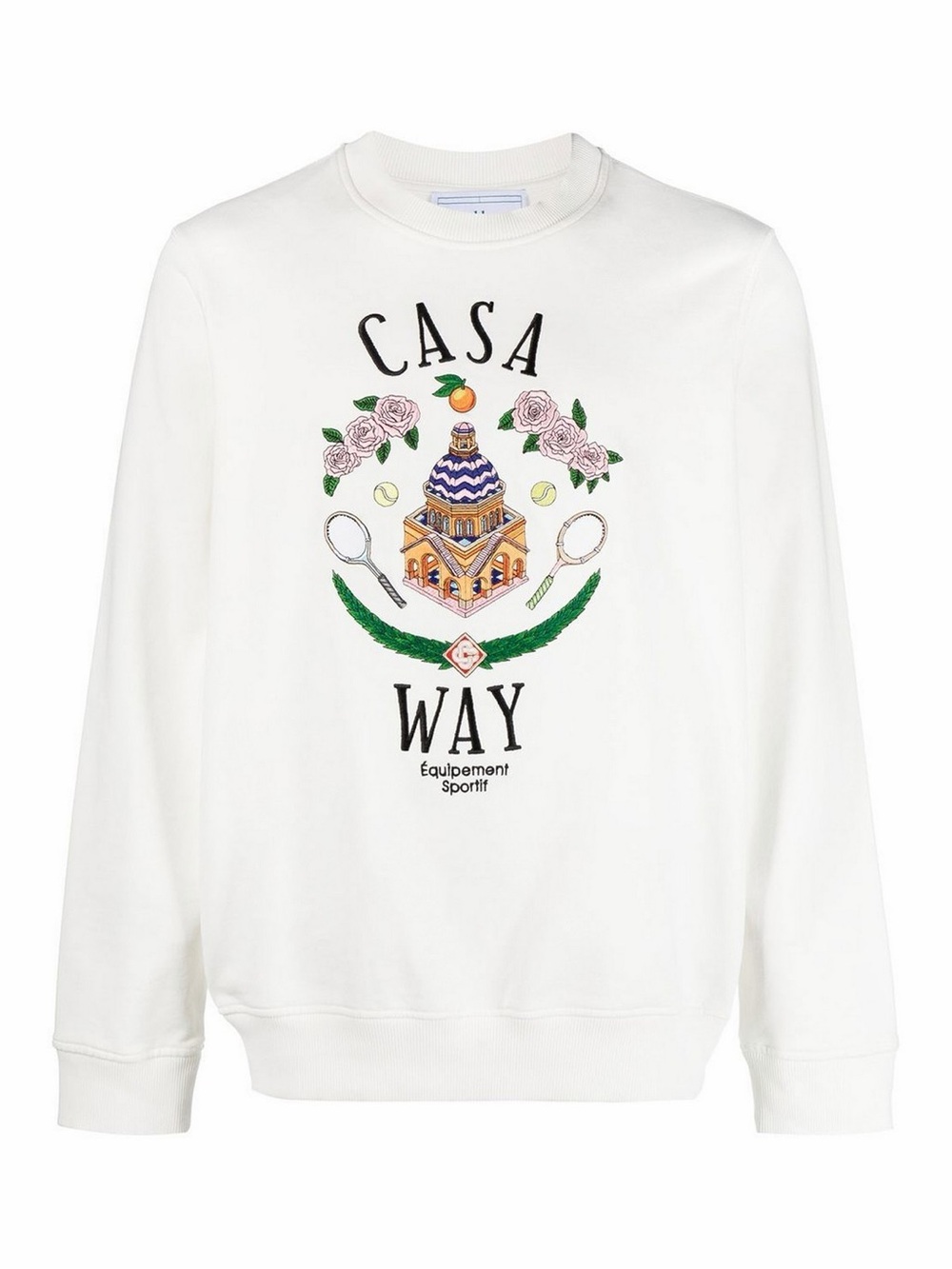 NEW CASABLANCA White Crewneck Sweatshirt, Size L